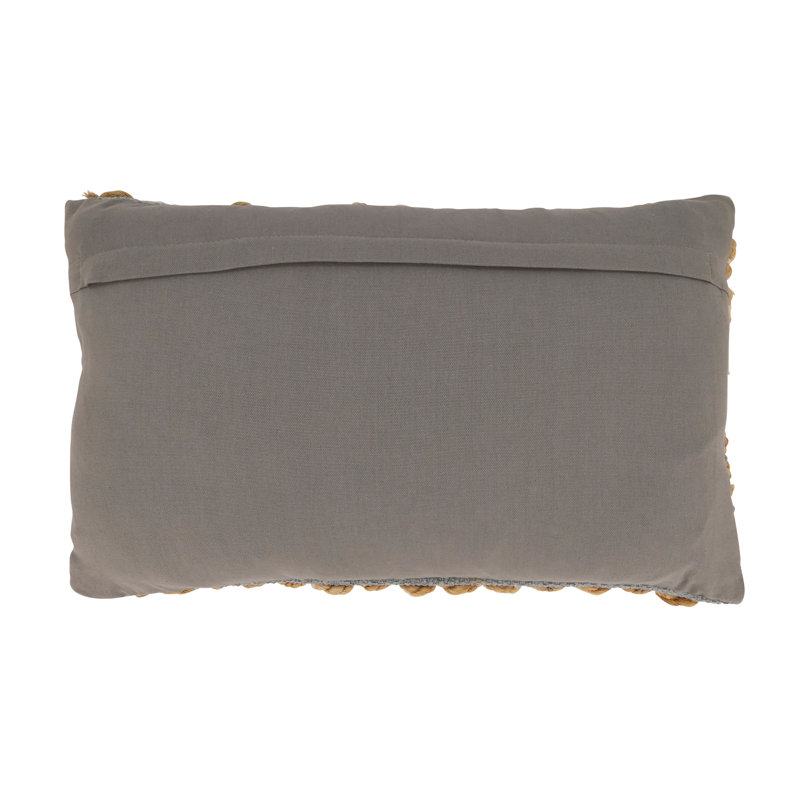 Islander Collection Cotton Throw Pillow, Gray, Polyester/Polyfill, 12"H x 20"W