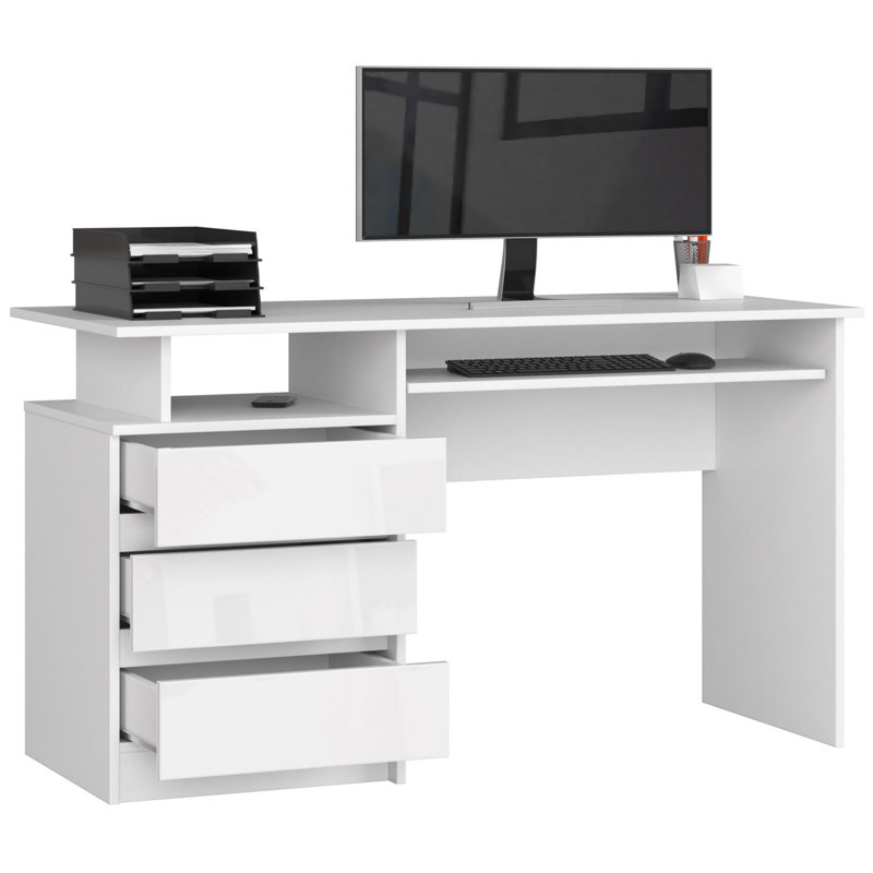Geovana Eldren Computer Desk, White