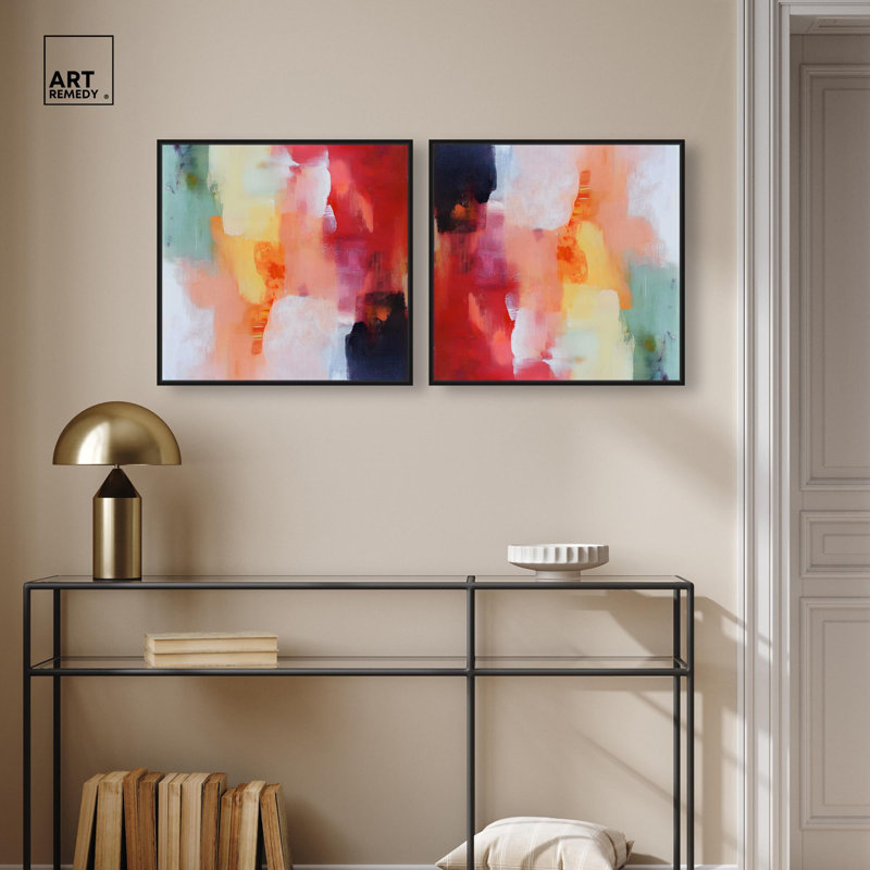 Toile «Hush Hues II» par Art Remedy, H 13 po x l 13 po, Cadre noir