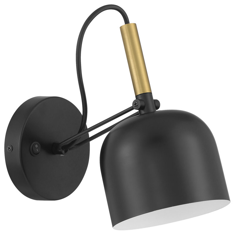 Raydyn Steel Armed Sconce, Matte Black