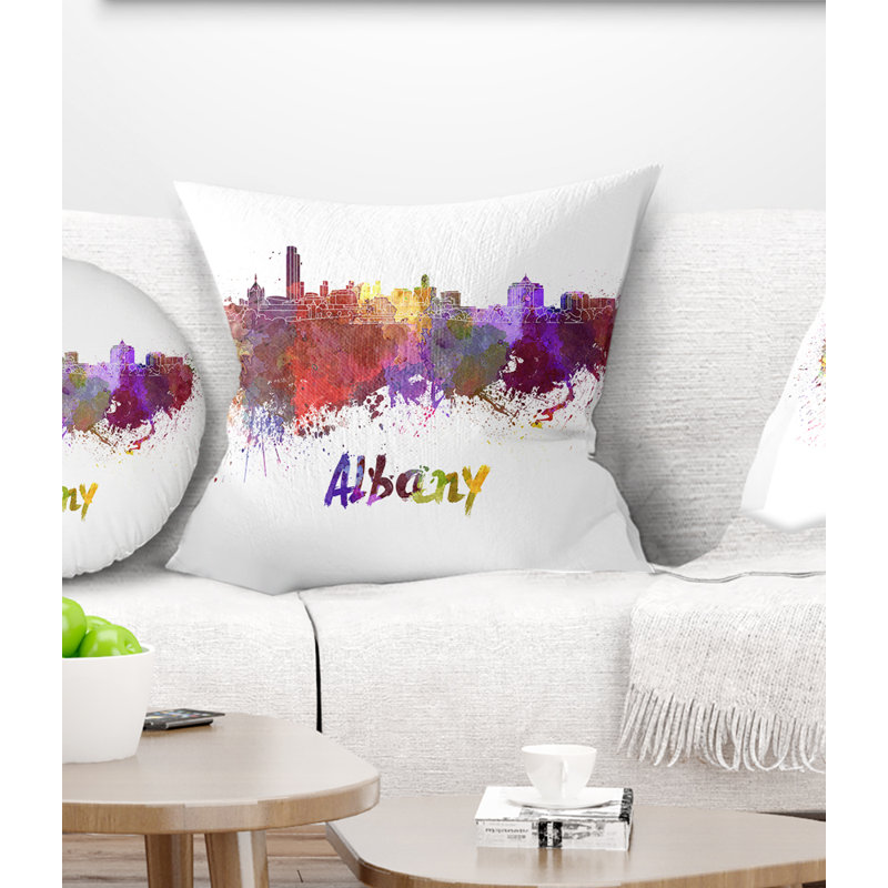 Coussin Albany Skyline - Cityscape, 16 po x 1 po, Coussin décoratif