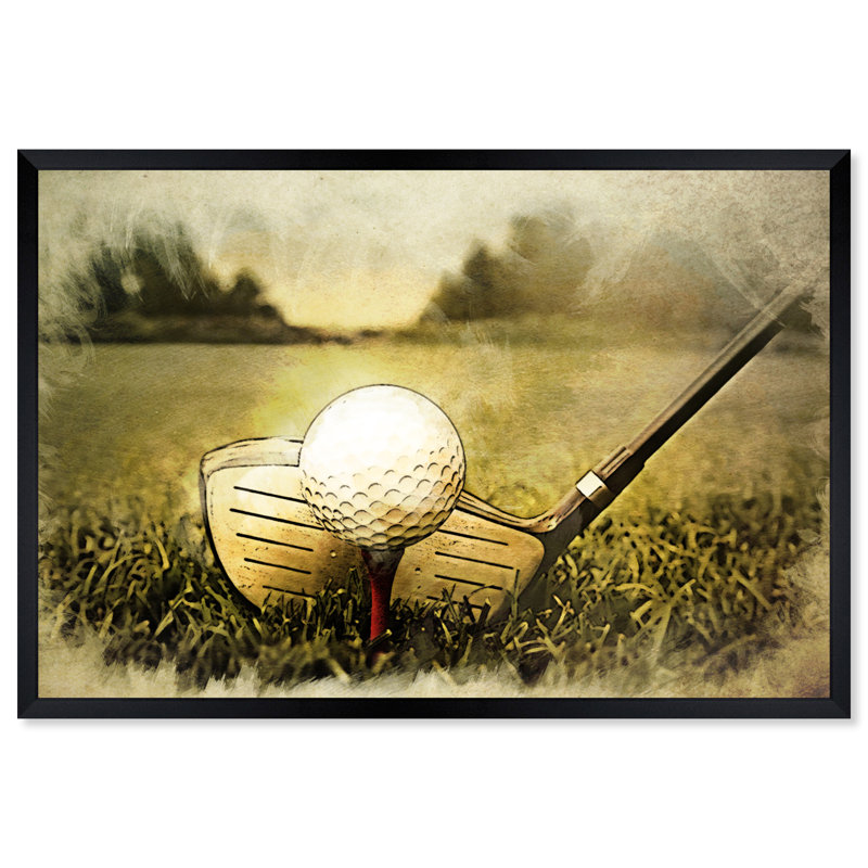 «Tee Up», reproduction, H 20 po x l 30 po x P 0,5 po, Encadré