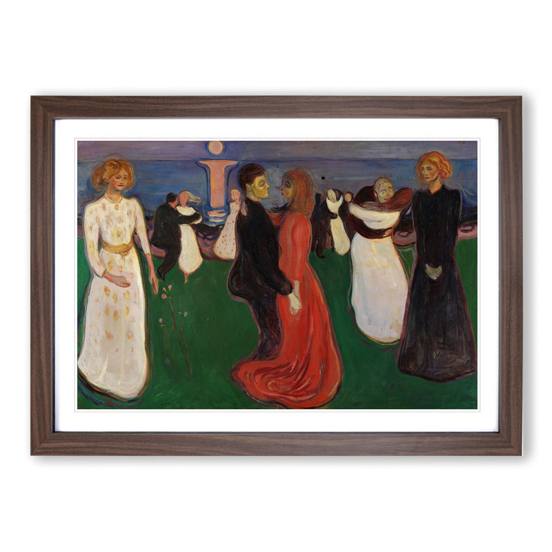 The Dance of Life by Edvard Munch - Picture Frame Painting, 48cm H x 65cm W x 2cm D, Walnut Framed