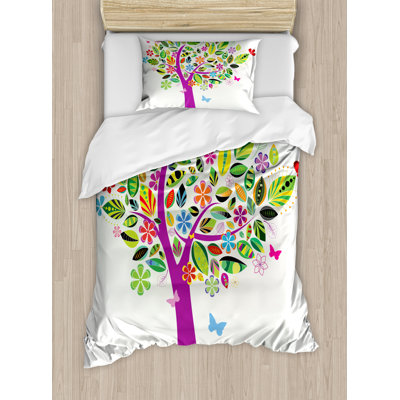 Tree Of Life Cottage Americana Polyester Floral Duvet Cover