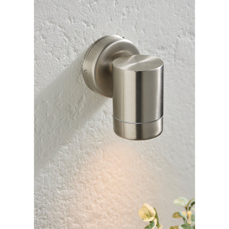 Youenn Brushed Stainless Steel Outdoor Armed Sconce