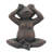 16" Polyresin Frog Sculpture, Metallic Blue and Copper, Decorative Frog Figurine