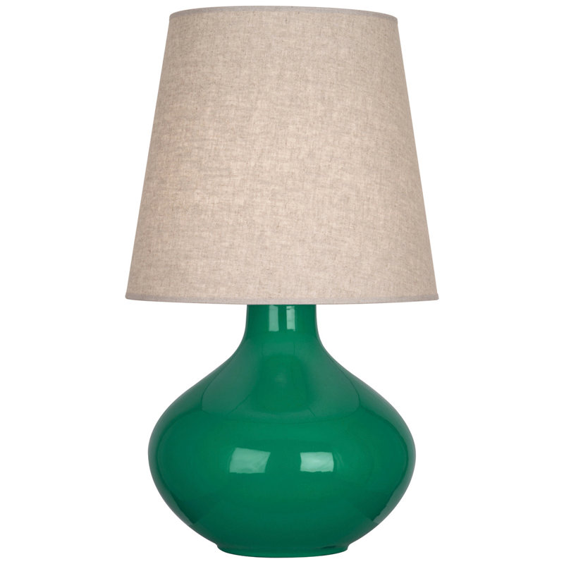 June Table Lamp, Buff Linen, Sunset Yellow