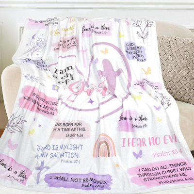 Jeté chrétien, cadeaux de baptême, couverture «Je suis un enfant de Dieu», cadeaux de baptême, jeté d'inspiration religieuse, cadeaux d'anniversaire Catholique, 30 po x 40 po, et ajouter le même sac fourre-tout en toile imprimée