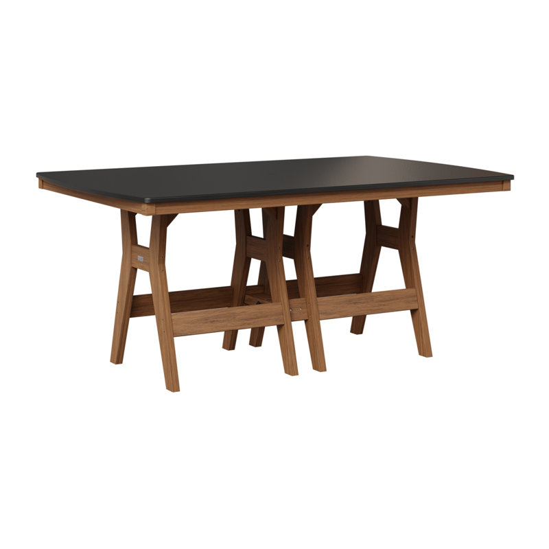 Table de bar rectangulaire 72 po Berlin Gardens Harbor, Acajou antique, Noir martelé, H 38,87 po x l 72 po x P 44 po