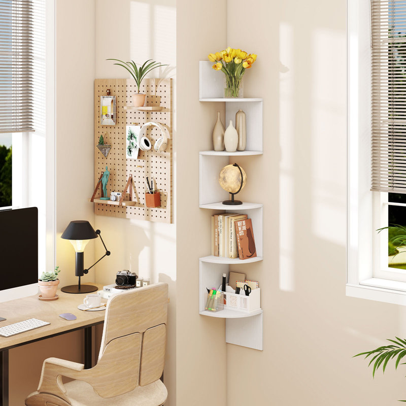 126cm H x 20cm W Corner Bookcase, White