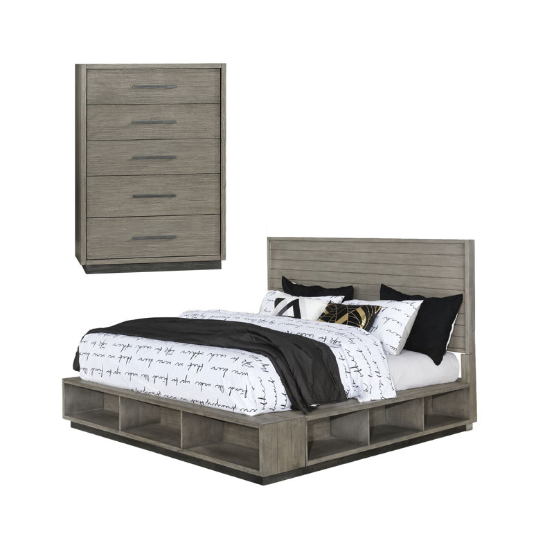 Ensemble de chambre à coucher avec commode 2 pièces Ventura, Grand