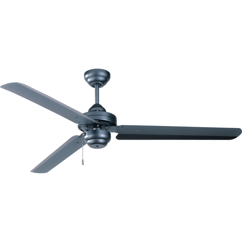 Ventilateur de plafond à 5 pales de 54 po avec commande murale, Fer naturel