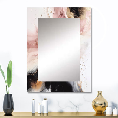 Pink Gold Marble Texture I - Pink Wall Mirror Decor
