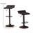 Swivel Black Bonded Leather Adjustable Bar Stool, Set Of 2
