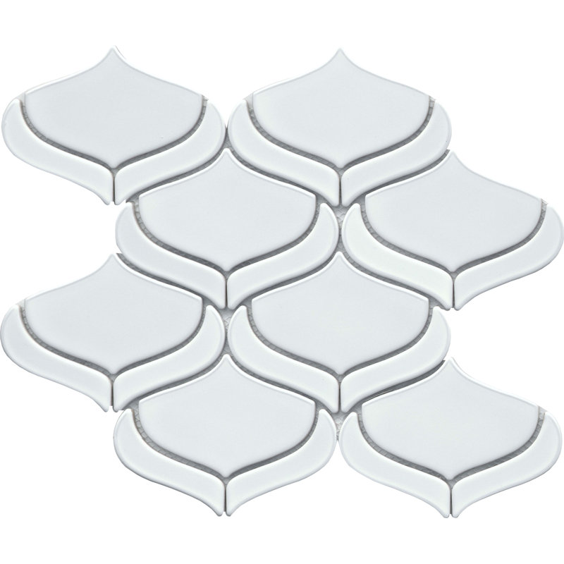 Mythos™ 11" x 12" Ceramic Arabesque Mosaic Tile