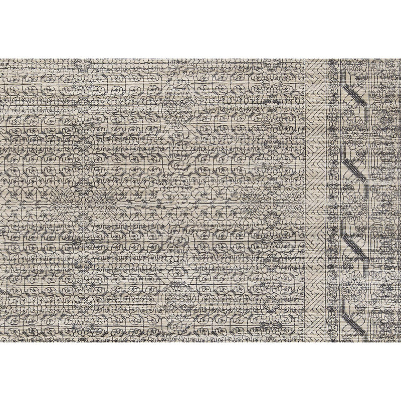 Hand-Knotted High-Quality Black and Silver Area Rug