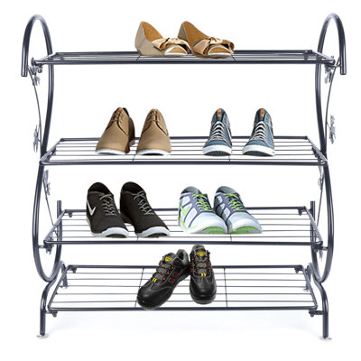 Range-chaussures en métal à 4 niveaux