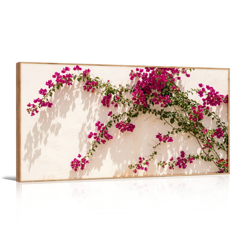 Ensemble de 1 tableau sur toile à motif floral (vigne), L 58 po x H 28 po, Naturel