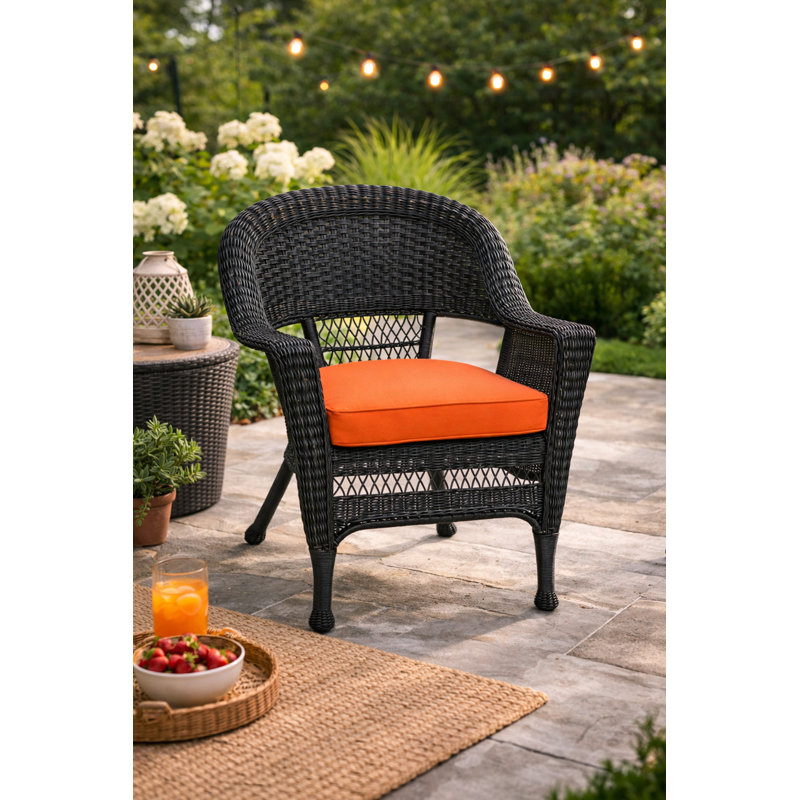 Arliss Steel Outdoor Lounge Chair, Orange, Black