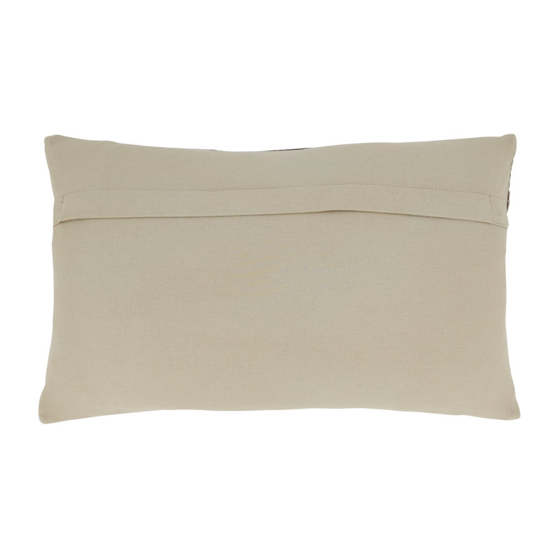 Gray and Beige Hair on Leather Throw Pillow Cover