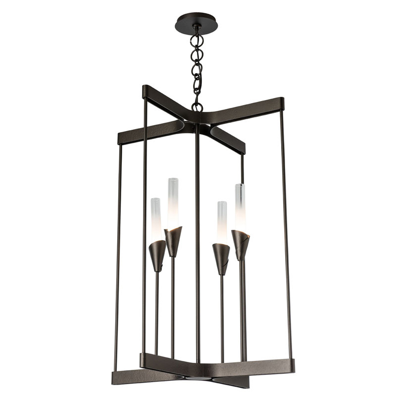 Lilium 4-Light Chandelier - Vintage Platinum, White