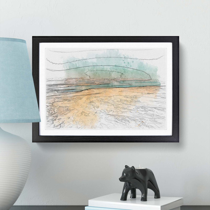 The Dead Sea in Israel in Abstract - Picture Frame Graphic Art Print, 36cm H x 48cm W x 2cm D, Black Framed