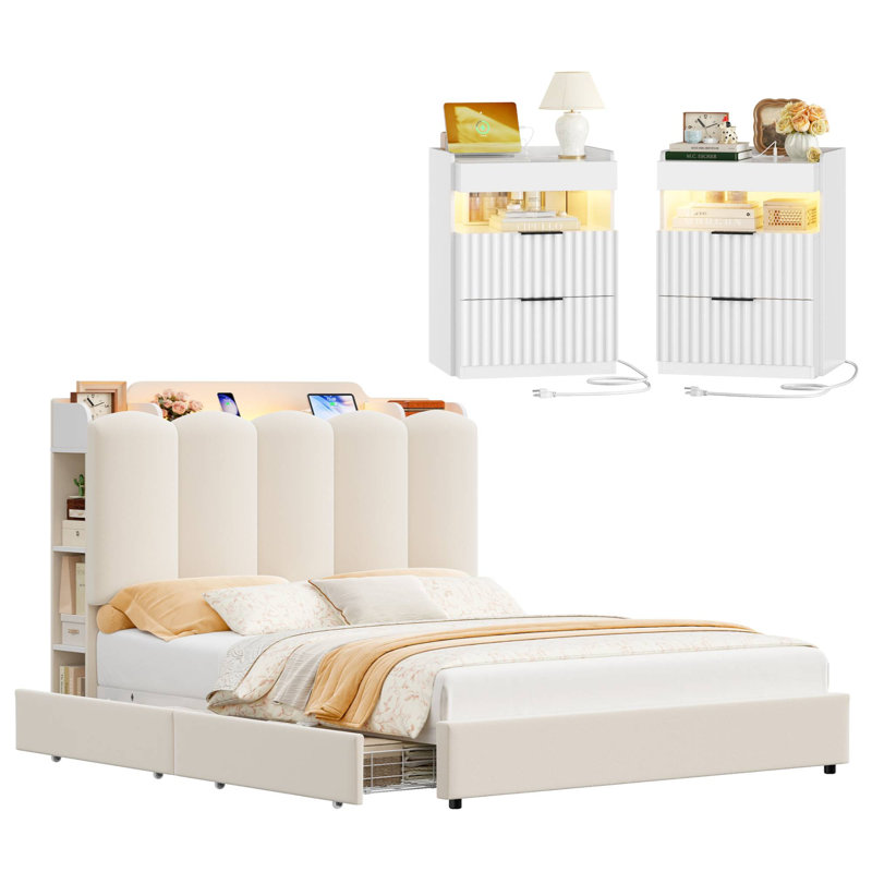 Ensemble de chambre à coucher 3 pièces, Grand