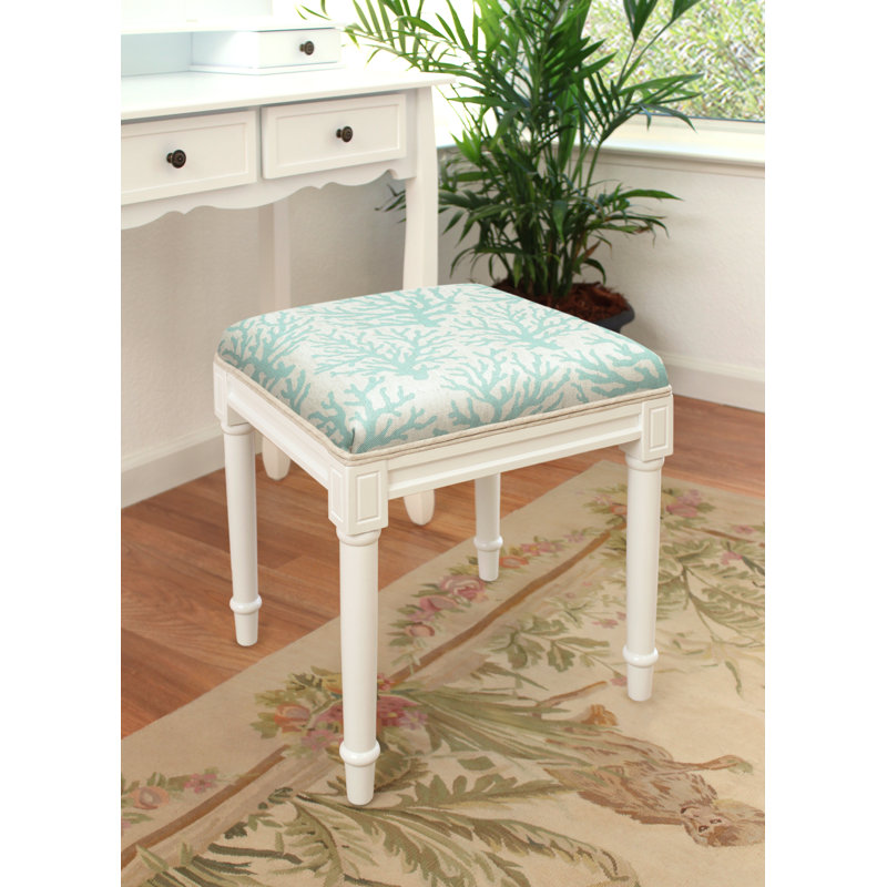 Tabouret de coiffeuse Abelardo, Aigue-marine