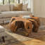 Table basse ronde en bois brun