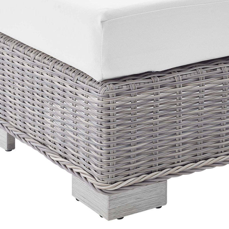 Chaise sans accoudoirs en rotin Conway, Sunbrella® blanc