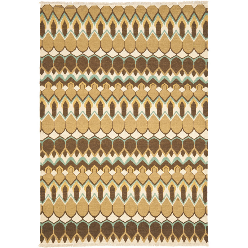Tapis géométrique en laine Brunson, Rectangle 8 pi x 10 pi