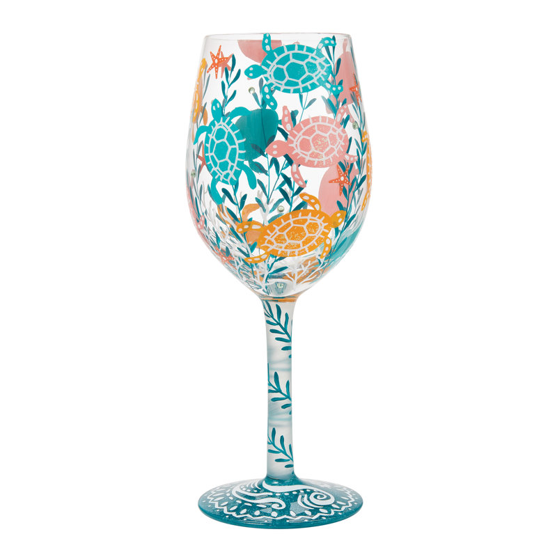 Verre à vin 15 oz Lolita Sea Turtle Delight