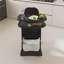 Chaise haute pour bébé 1 place réglable avec roues silencieuses verrouillables pliable facile à nettoyer noir mat-777165386