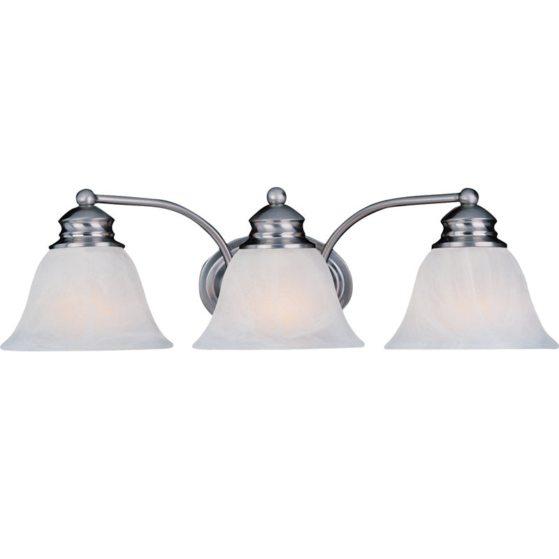 Éclairage pour meuble-lavabo à intensité variable Elli, Marbre, Nickel satiné