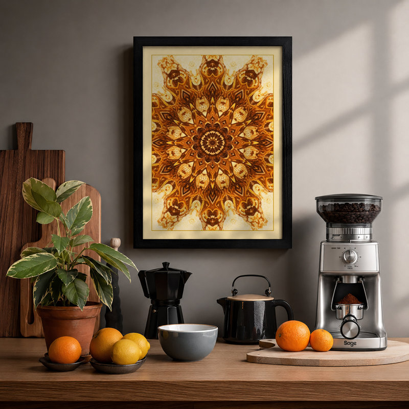 Radiant Mandala Boho - Print, Black, A3 - 42.0 x 29.7 cm