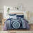 Full Size Navy Comforter With Sheets Bedding Linen-like