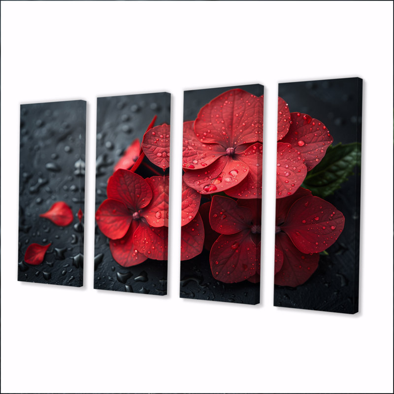 Salazar - Hortensia, ensemble d'art sur toile, H 28 po x l 48 po