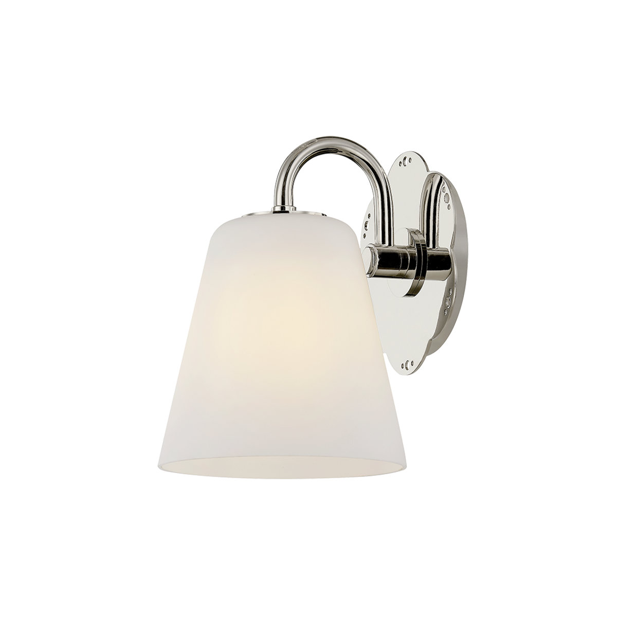 Single Light Bath Sconce, Polished Nickel