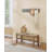 Aston 2-Piece Entryway Set - 40” Wall-Mounted Coat Rack with Hooks & Wood Bench with Rush Seat, Concrete Gray & Natural