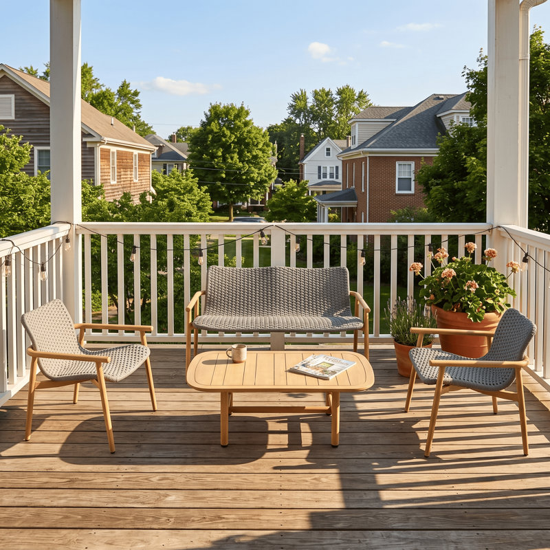 Modena Rope 4 - Person Patio Conversation Set, Outdoor Seating Groups with table