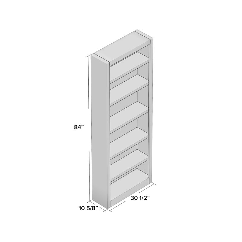 Bibliothèque en bois Port City, Espresso, (6 tablettes) H 84 po x l 30,5 po x P 10,63 po