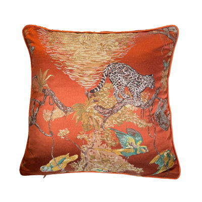 Animal Print Cotton Blend Reversible Pillow Cover