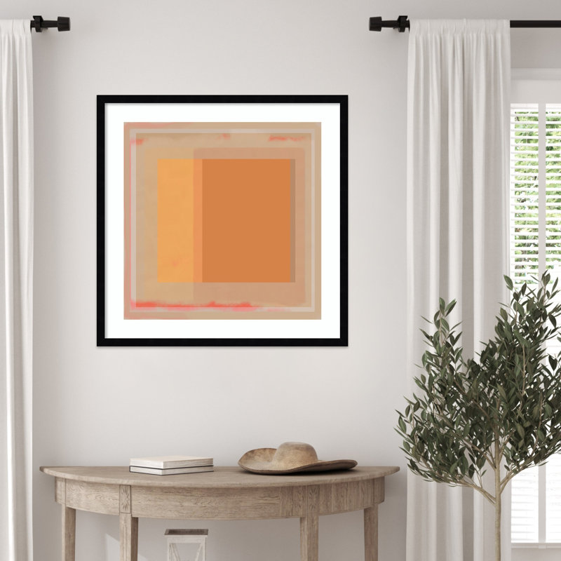 «Pastel Geometric 23» par Pearlstein, impression sur bois encadrée, H 25 po x l 25 po, Noir Svelte
