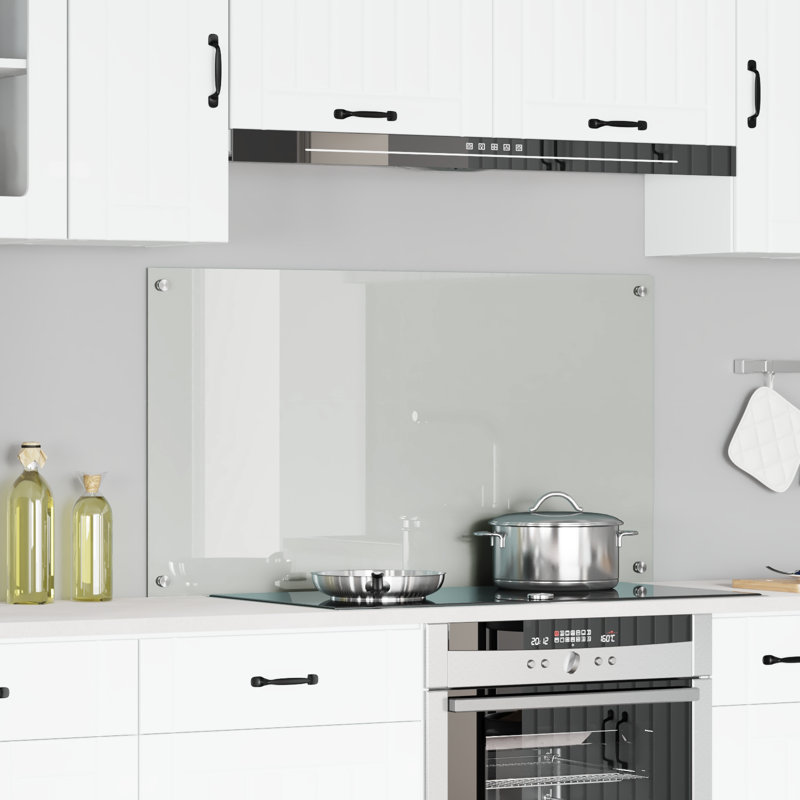 Kitchen Backsplash Tempered Glass, Transparent, 60 x 110 cm