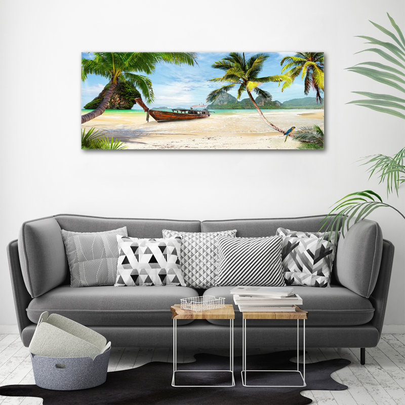Palm Trees On The Beach - No Frame Print on Canvas