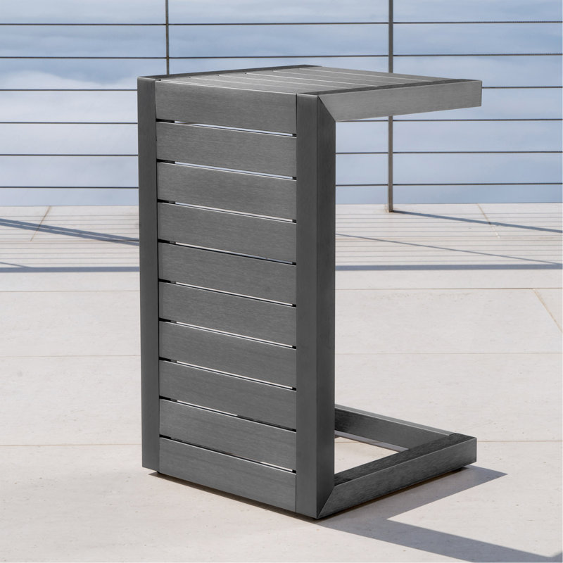 CAPE CORAL ALU C-SHAPED TABLE GREY, Gray