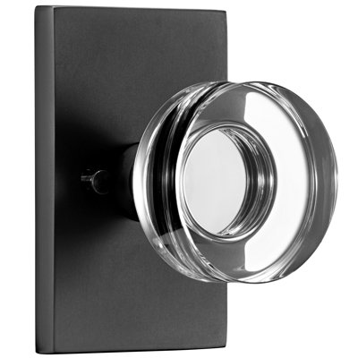Bouton de porte contemporain en cristal / nickel