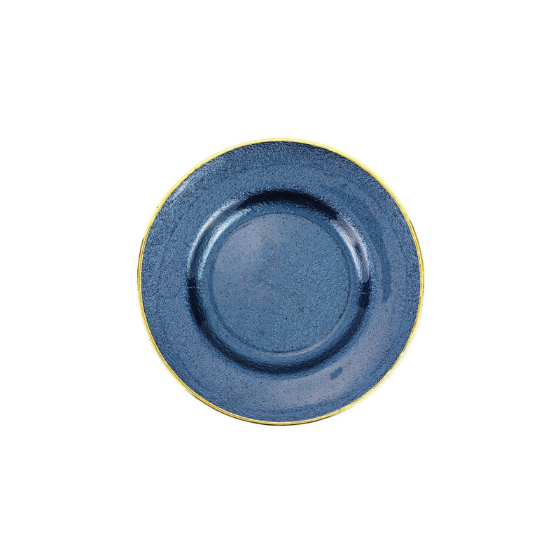 Assiette à salade en verre métallique, Saphir