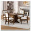 Ensemble de salle à manger extensible 5 pièces avec chaises rembourrées Farmhouse (brun)-1375675495