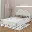 Grand lit plateforme tapissier avec tête de lit et poche arrondie-1000191484